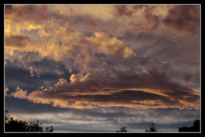 Low angle view of cloudy sky