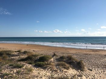Scenic view of beach against sky
