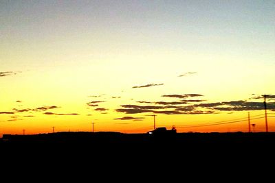 Silhouette of landscape at sunset