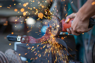 Man working at night