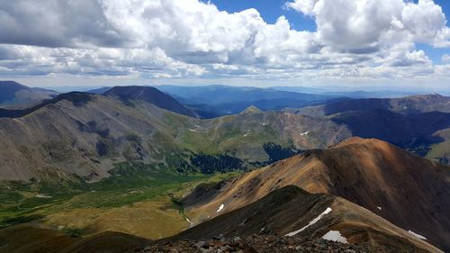 Panoramic view of mountains against sky