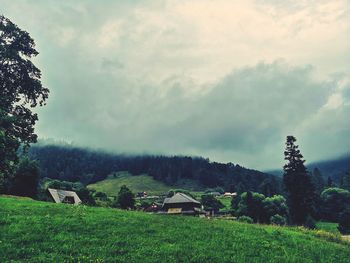 Scenic view of land against sky