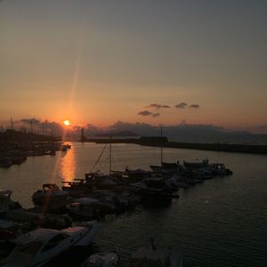 Scenic view of sunset over sea