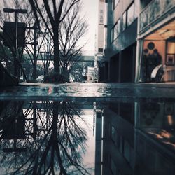 Reflection of buildings in canal