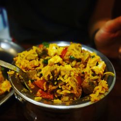 Close-up of food in bowl on table
