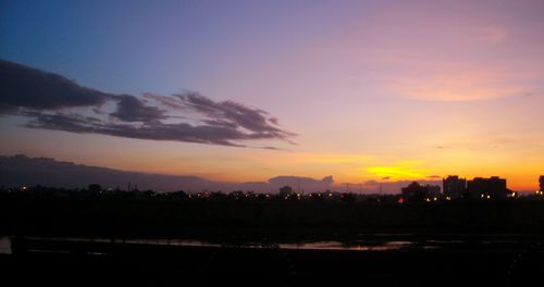 Scenic view of landscape at sunset