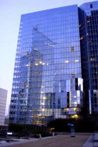 Low angle view of modern buildings