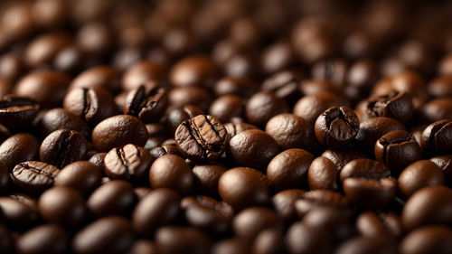 Full frame shot of roasted coffee beans