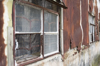 Window of old abandoned building