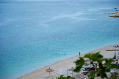 High angle view of beach against sky