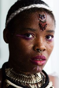 Close-up portrait of young woman