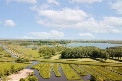 High angle view of landscape against sky