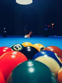 Man playing with ball at table
