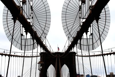 Low angle view of suspension bridge