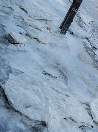 Aerial view of frozen ice