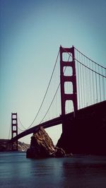 View of suspension bridge