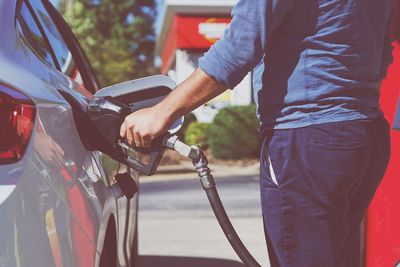 Man holding umbrella