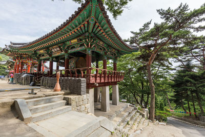 Exterior of temple against building