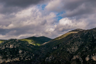 Scenic view of mountains against sky