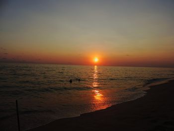 Scenic view of sea during sunset