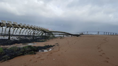 Pier over sea against sky