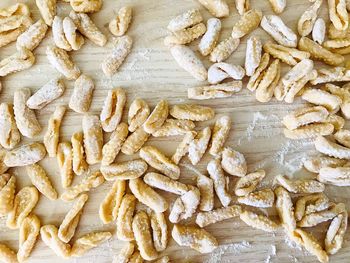 Full frame shot of fresh pasta