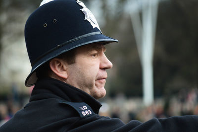 Close-up of police man