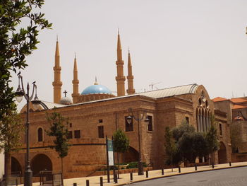 View of historic building against clear sky