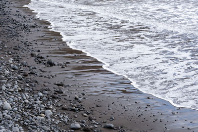 High angle view of sea waves