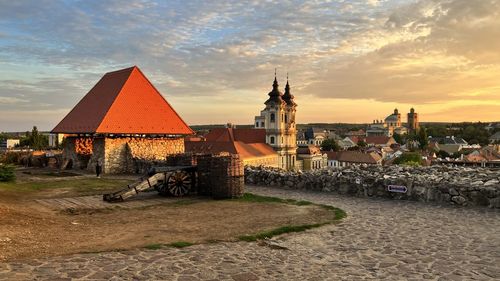 View of the city of eger from the castle during sunset