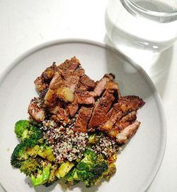 High angle view of food in plate