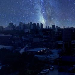 View of illuminated cityscape at night