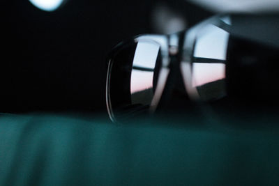 Close-up of eyeglasses on table