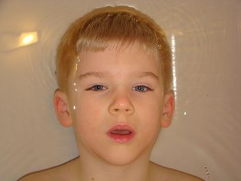 Close-up portrait of cute boy
