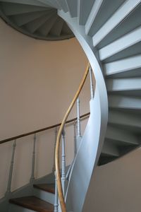 High angle view of spiral staircase