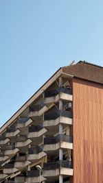 Low angle view of building against clear sky