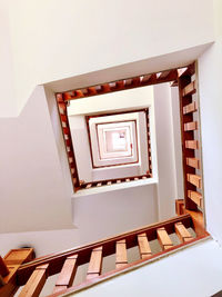 Low angle view of spiral staircase in building