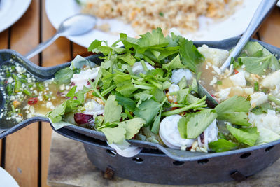 High angle view of food