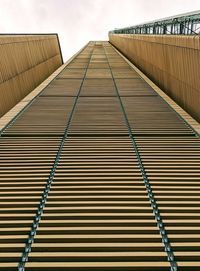 Low angle view of railings against sky