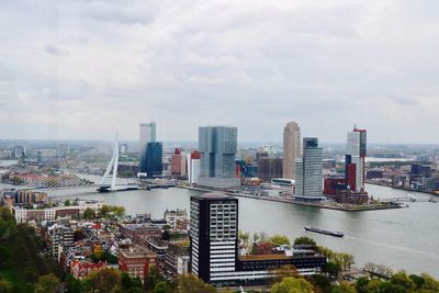 High angle view of cityscape against sky