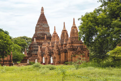 Exterior of temple against building