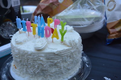 Close-up of cupcakes on table