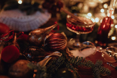 Full frame shot of christmas decorations