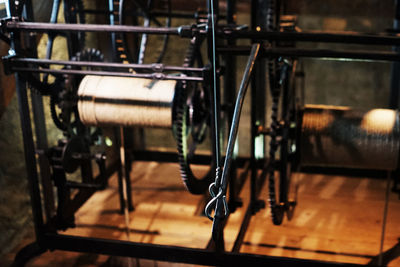 Close-up of machine in factory