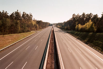 View of highway against clear sky
