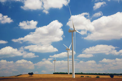 Wind turbines on landscape