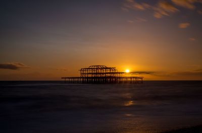 Scenic view of sea at sunset