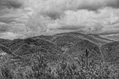 Scenic view of mountains against sky