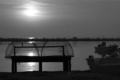 Scenic view of sea against clear sky during sunset