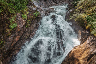 Panoramic view of the krimml waterfalls, the highest waterfalls in austria.